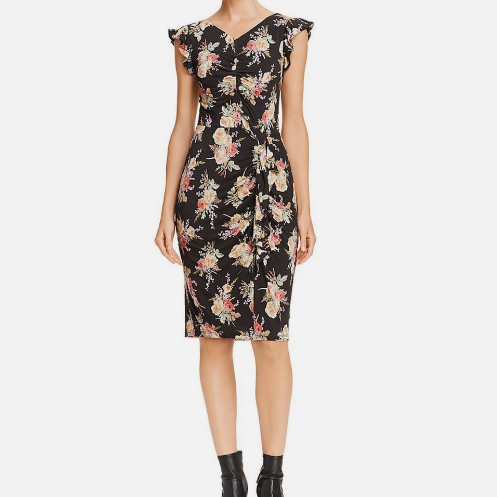 NWT REBECCA TAYLOR NEW Women's Wool Blend Floral  Jersey Sheath Dress - S